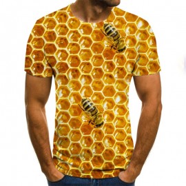 Bienen T-Shirt für Herren mit 3D Waben-Motiv | 1001bees.com