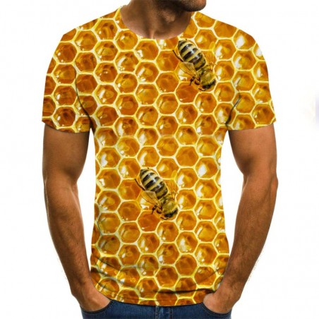 Bienen T-Shirt für Herren mit 3D Waben-Motiv | 1001bees.com