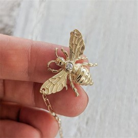 Collier pendentif abeille  en acier inoxydable pour homme et femme! détails