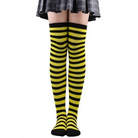 Chaussettes Abeille au dessus du genou pour femmes à rayures abeille - modèle 1