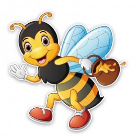 Autocollant Abeille qui porte du Miel