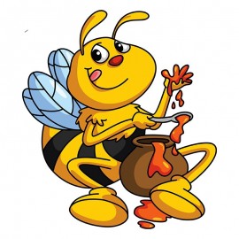 Lustiger Bienen Aufkleber mit Honig | Süßer Sticker für Auto