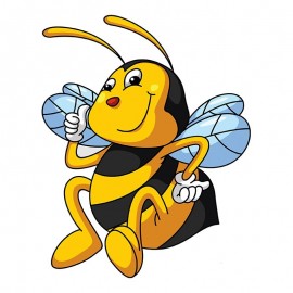 Autocollant avec grosse Abeille qui dance