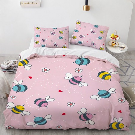Ensemble de Literie Couette Abeille avec Abeilles Multicolores