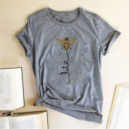 Bienen T-Shirt für Damen mit Slogan "Let it Bee" - 5 Farben zur Auswahl!