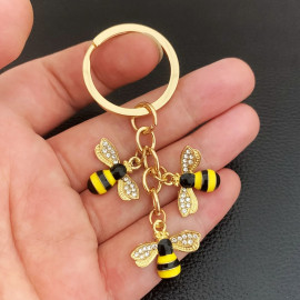 Geschenkidee: Bienen Schlüsselanhänger mit 3 Bienen & Strass