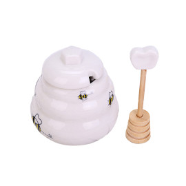 Petit pot à miel céramique blanche