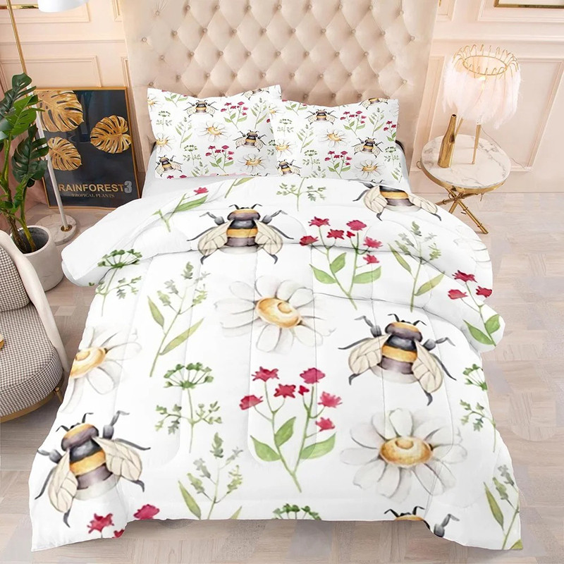 Bienen Bettwäsche-Set mit Pflanzenmotiv | 1001bees.com