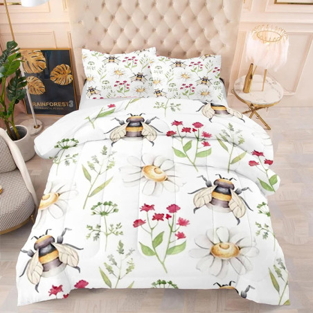 Bienen Bettwäsche-Set mit Pflanzenmotiv | 1001bees.com