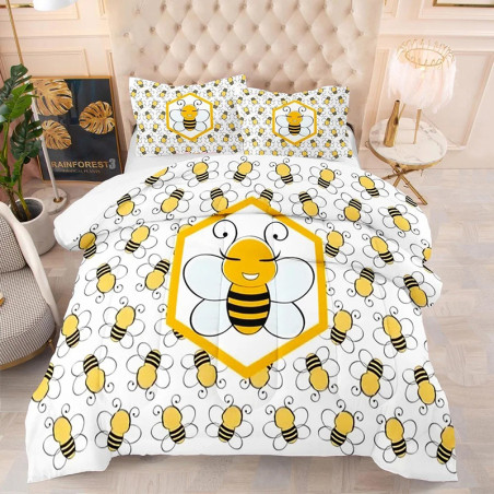 Bienenkönigin Bettwäsche-Set | Süßes Bienen-Motiv für Ihr Bett