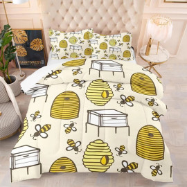 Bienen Bettwäsche-Set mit süßen Bienenstock-Motiven | 1001bees