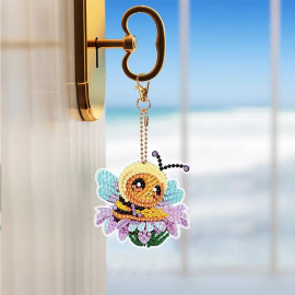 Lot de 5 porte-clés breloques abeilles DIY peinture diamant