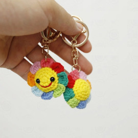 Détails Porte-clé doudou marguerite multicolore