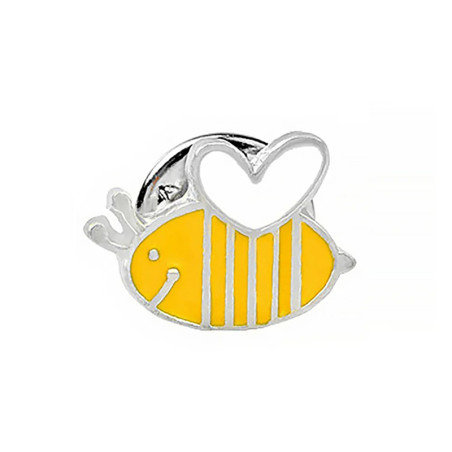 Pins bébé abeille cœur blanc