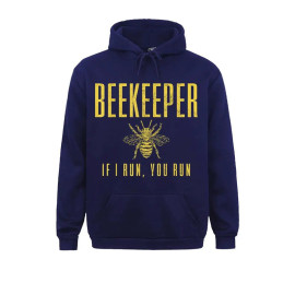 Hoodie Beekeeper  if I run, you run - couleur bleu marine