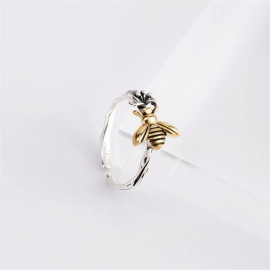 Bague abeille et lys rétro