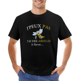 T-shirt abeillle : J'peux pas.. j'ai des abeilles à élever! noir
