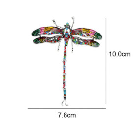 Dimensions Magnifique Broche Libellule Colorée Émaillée Modele Bleu