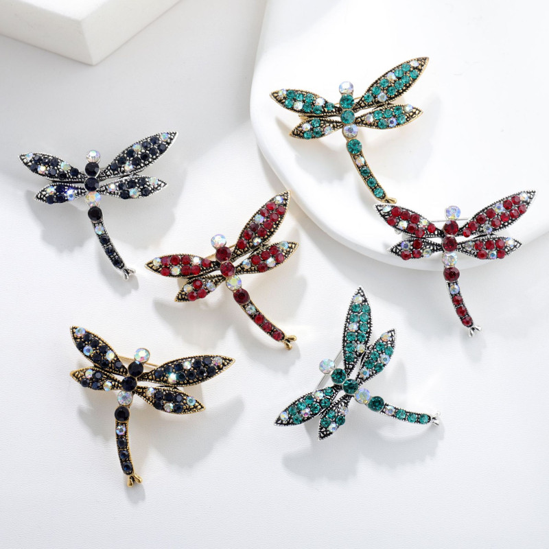 Broches Classiques Libellule en Cristal