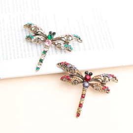 Grande Broche Libellule aux Ailes Vintage