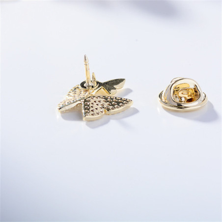 Magnifique Broche Double Papillons Vue Arrière