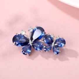 Ensemble de 2 Petites Broches Papillon en Strass