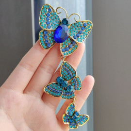Grande Broche de 3 Papillons Style Vintage