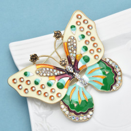 Grande Broche Papillon Exotique