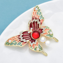 Grande Broche Papillon avec Perles