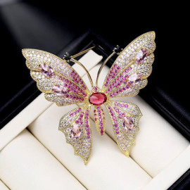 Grande broche Papillon aux ailes scintillantes