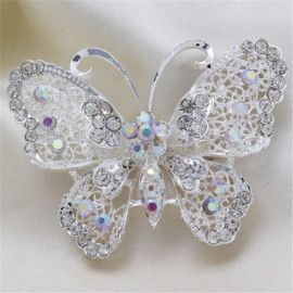 Broche Papillon Plaqué Argent
