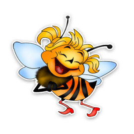 Autocollant Abeille Souriante qui chante