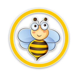 Autocollant Abeille bébé Abeille dans un Cercle en PVC de 14.7CM x 14.7CM