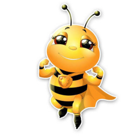 Autocollant Abeille Super Héro Super Abeille en PVC 8.6CM x 13.8CM