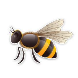 Autocollant d'une abeille réaliste
