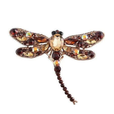 Magnifique Broche libellule - couleur marron
