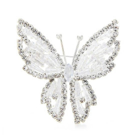 Broches Papillon en Zircon Cubique Couleur Argent