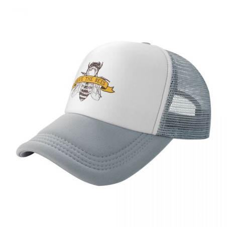 Casquette Abeille "Sauvez les abeilles!\" Couleur Gris Clair