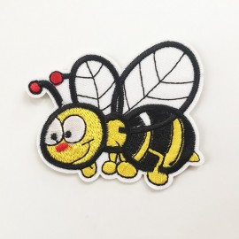 Patch broderie en forme d'abeille modèle avec élements rouge