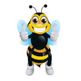 Autocollant Abeille Positive et Souriante en PVC de 8.8CM x 14.7CM