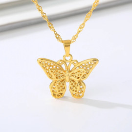 Collier papillon plaqué or