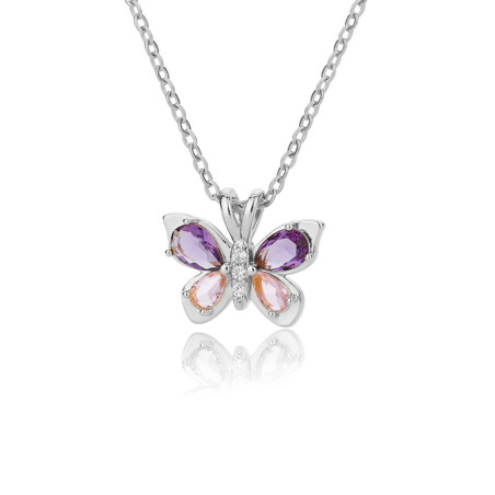 Collier papillon Ailes en strass 2 couleurs - modèle 2