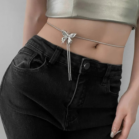 vue ensemble Collier papillon Grand papillon ras de cou et long pendants