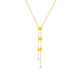 article Collier papilion scintillant vol de 3 papillons et pendants