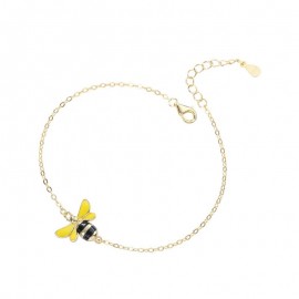 Bracelet en argent Sterling S925 avec pendentif en forme de petite abeille vue complet