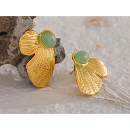vue complète Boucles d'oreilles papillon grand papillon et pierre design