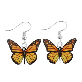 Boucles d'oreilles papillon jaune réaliste