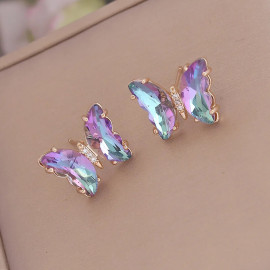 Boucles d'oreilles papillon aux cristaux scintillants - modèle 4