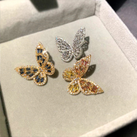 Boucles d'oreilles papillon en cristal - 3 couleurs au choix