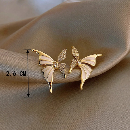 dimensions Boucles d'oreilles papillon avec papillonsd délicatements dorés et strass